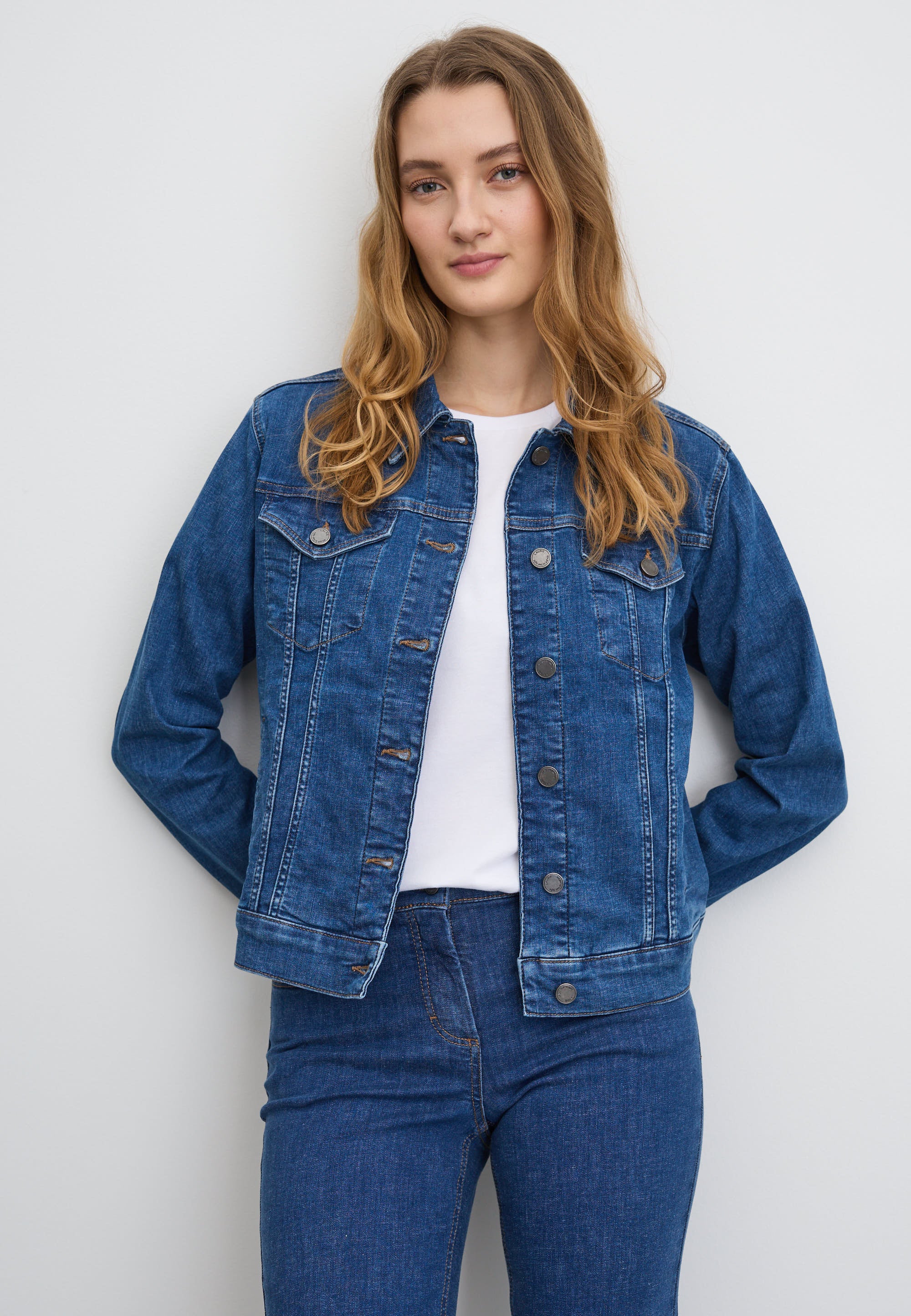 Marie Denim Jacket LS - Blue Denim - Image 6
