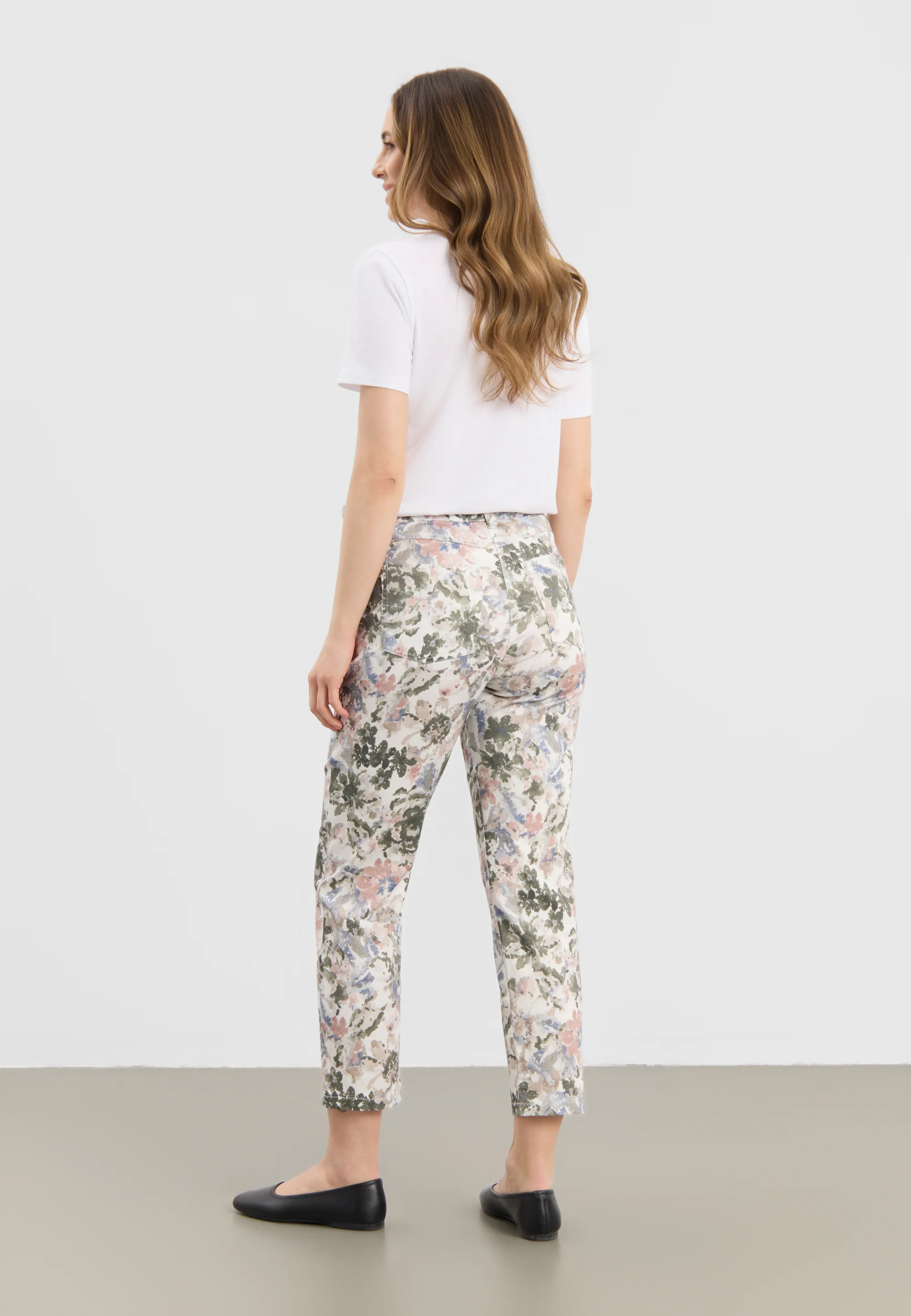 Hannah Regular - Extra Short Length - Khaki watercolour print - Image 2