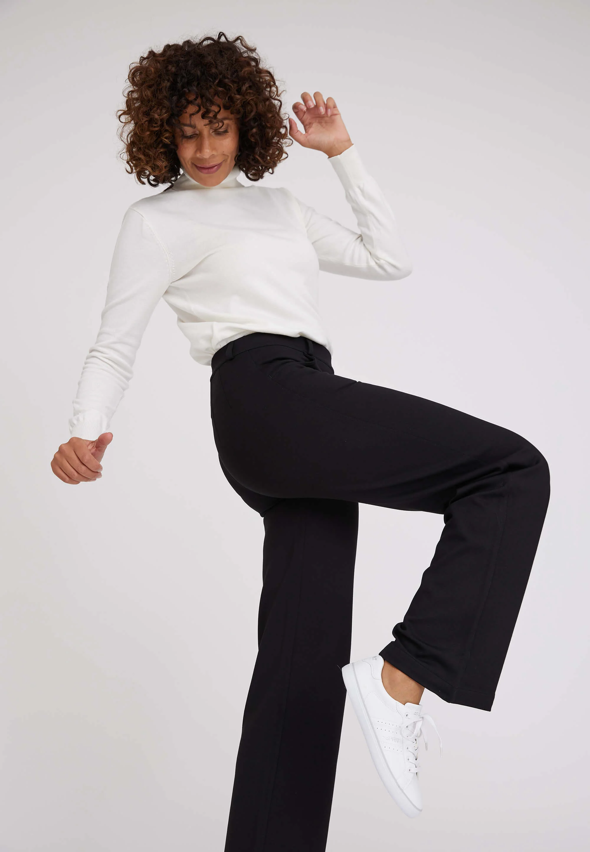 Donna Loose Jersey - Medium Length - Black brushed - Image 4